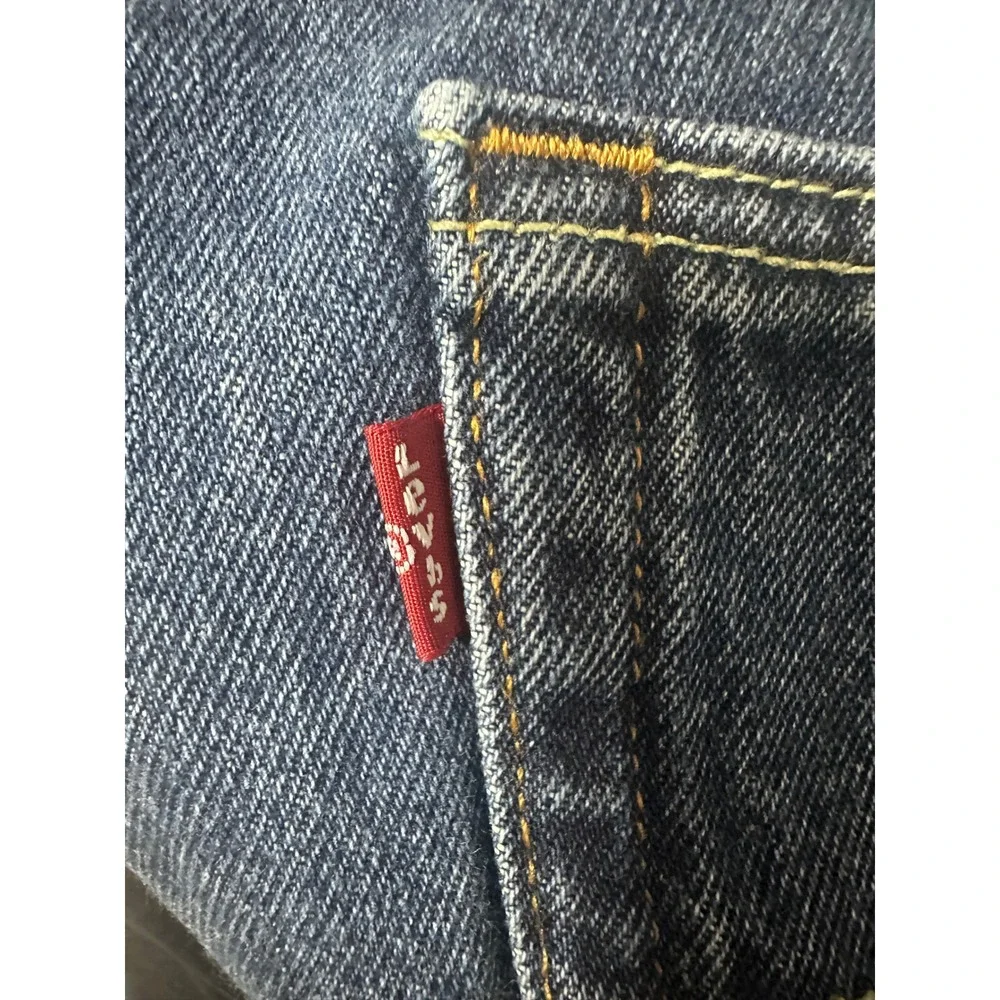 Levis 505 Regular Fit Straight Leg Blue Jeans Mens 40x30 Medium Wash Denim‎